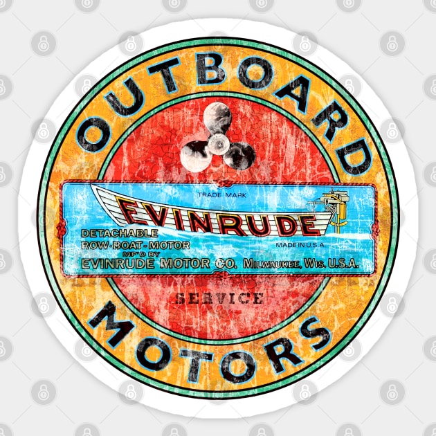 Evinrude Vintage Outboard motors Sticker by Midcenturydave